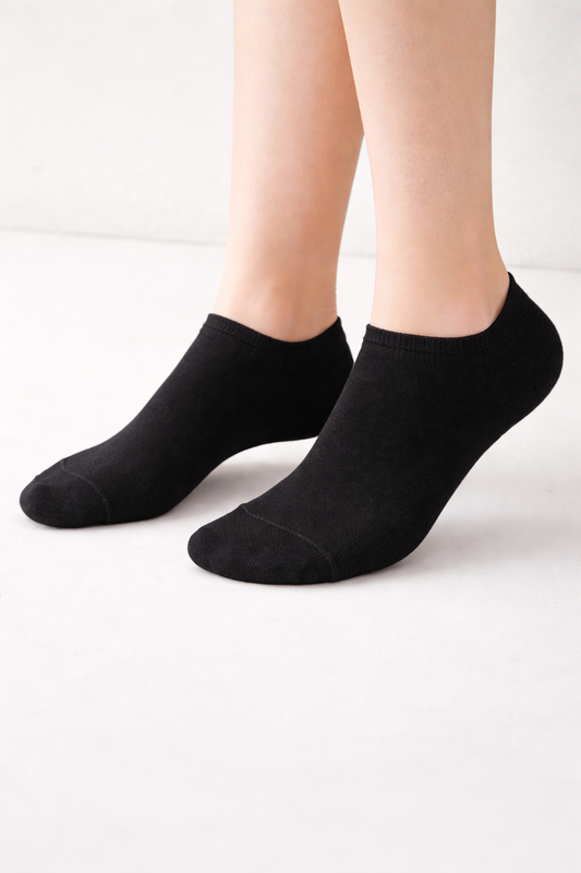 Classic Low-Cut Ankle Socks – Black & White (1/3/5 Pairs)