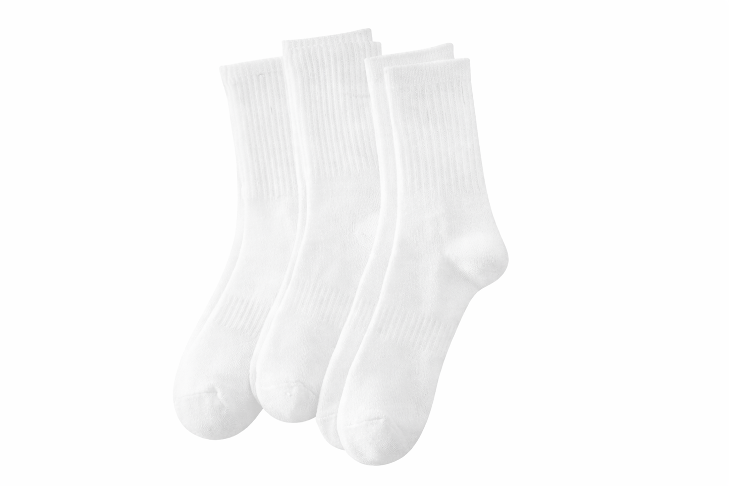Classic Breathable Crew Socks – Black & White (1/3/5 Pairs)