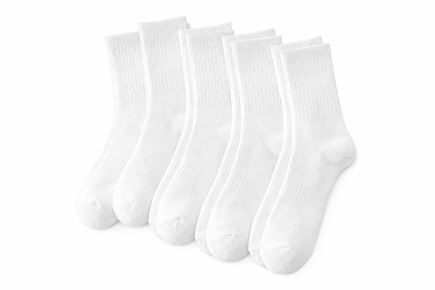 Classic Breathable Crew Socks – Black & White (1/3/5 Pairs)