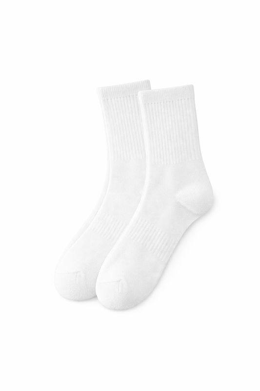 Classic Breathable Crew Socks – Black & White (1/3/5 Pairs)